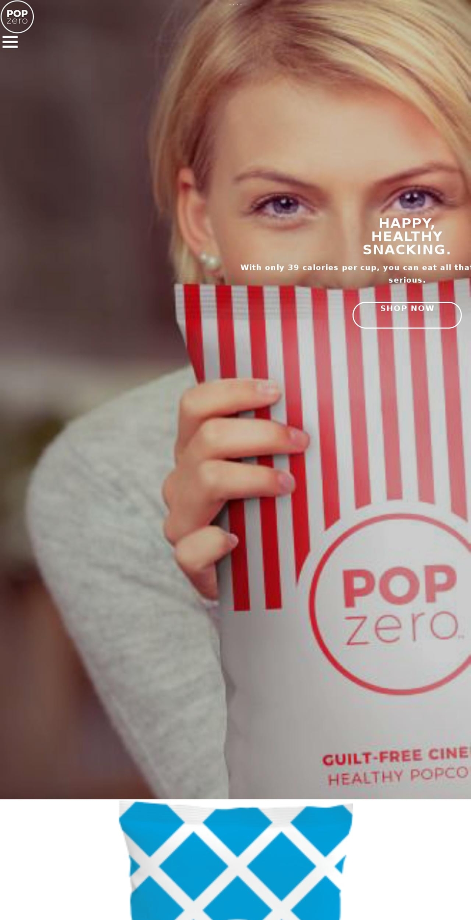 popzeropopcorn.com shopify website screenshot