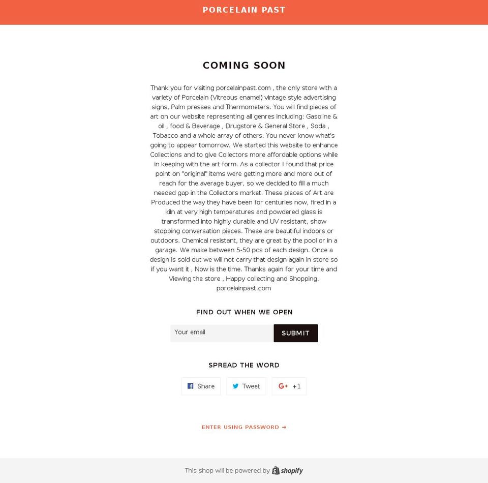 porcelainpast.com — Shopify storefront screenshot