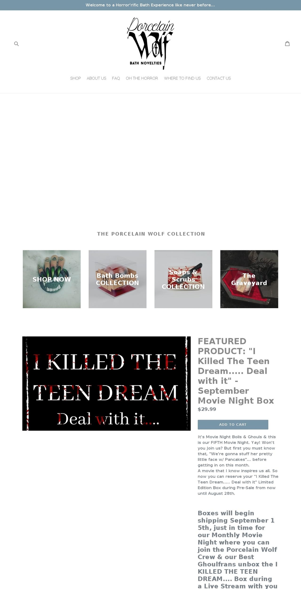 porcelainwolf.com shopify website screenshot