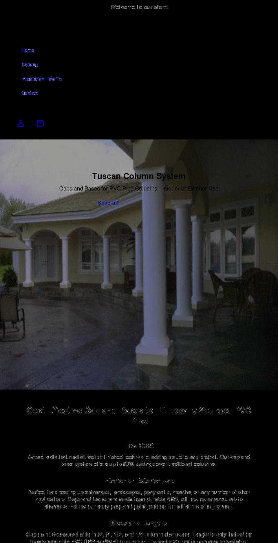 porch-columns.com shopify website screenshot