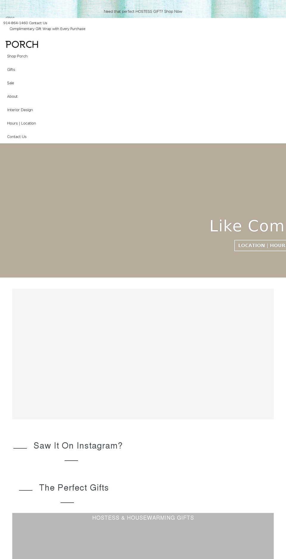 porch-home.com shopify website screenshot