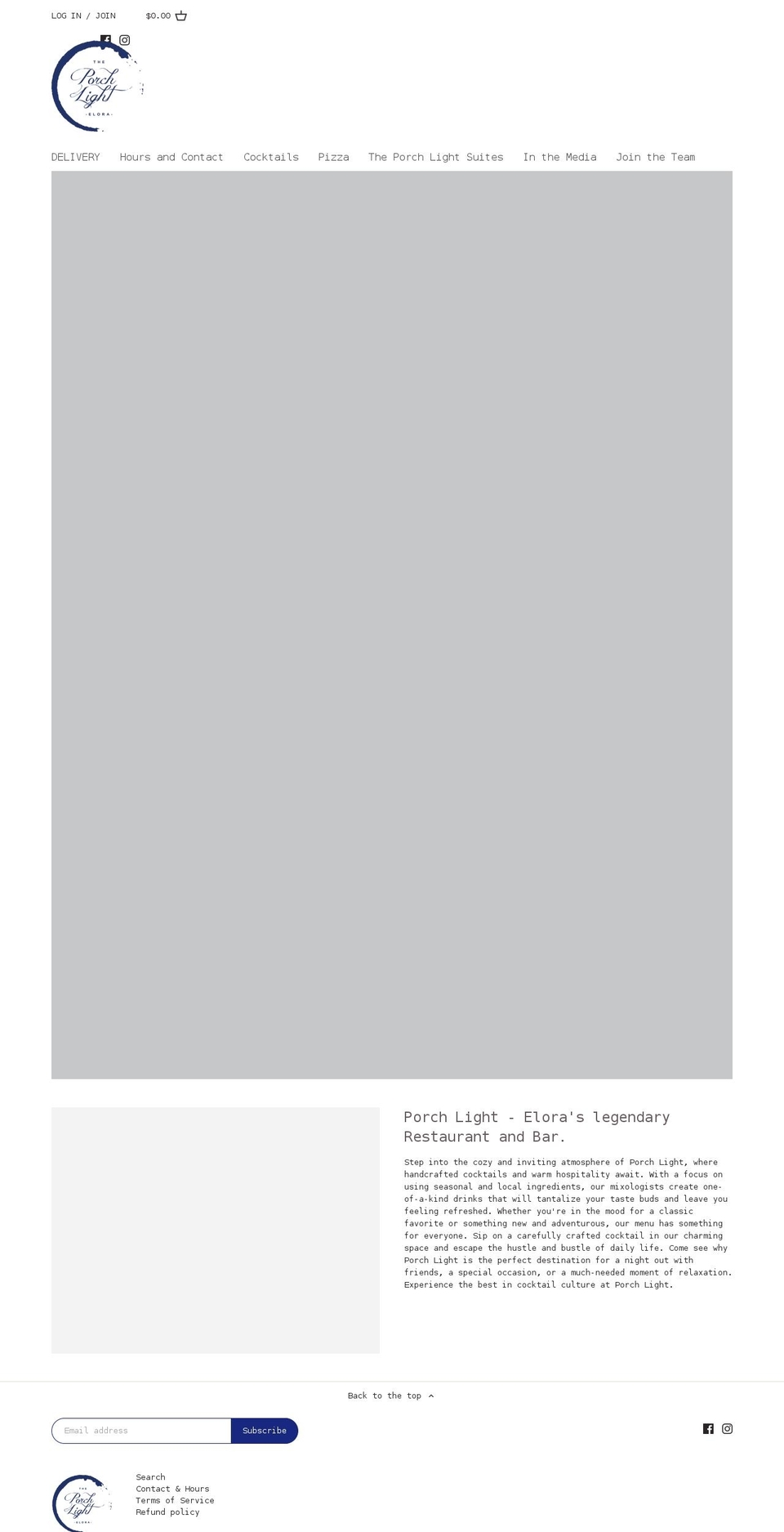 porchlightelora.com — Shopify storefront screenshot