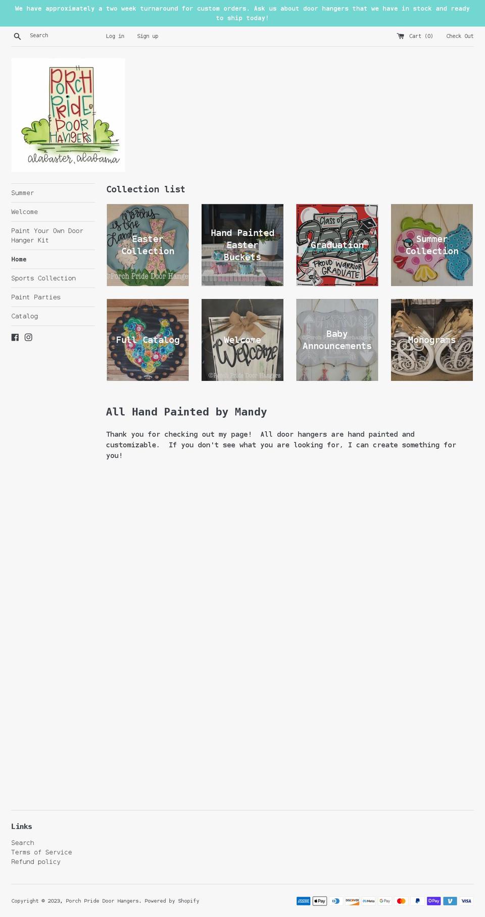 porchpridedoorhangers.com shopify website screenshot