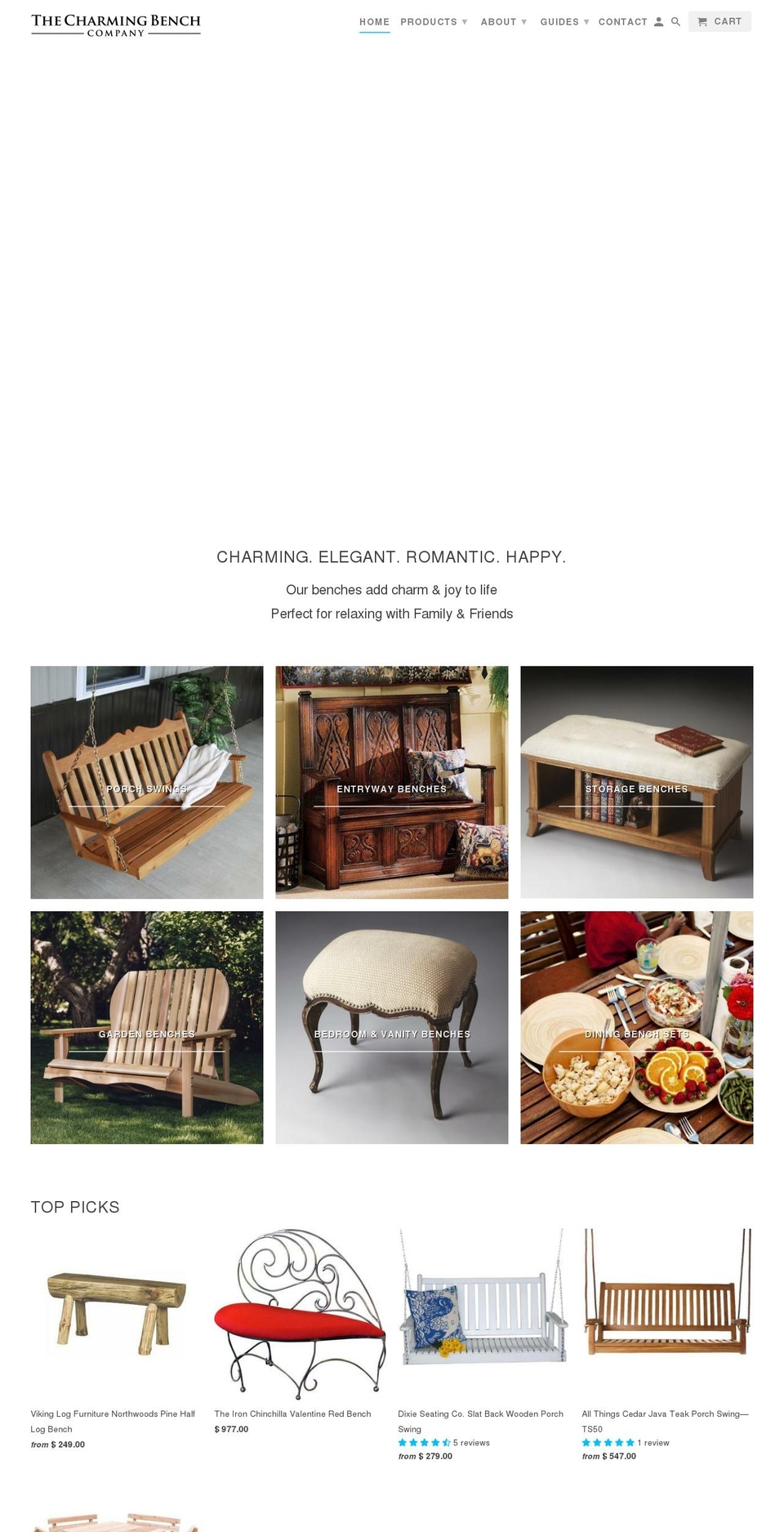 porchswings.us shopify website screenshot