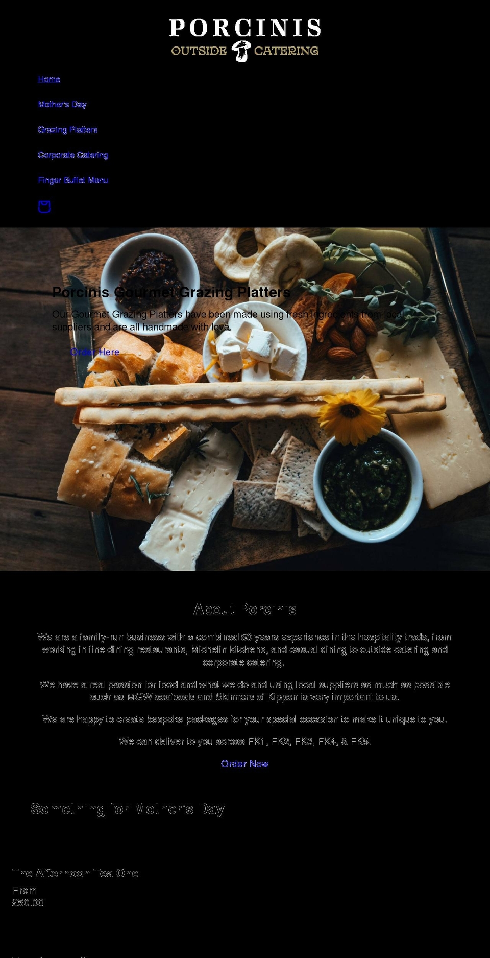porcinis.co.uk shopify website screenshot