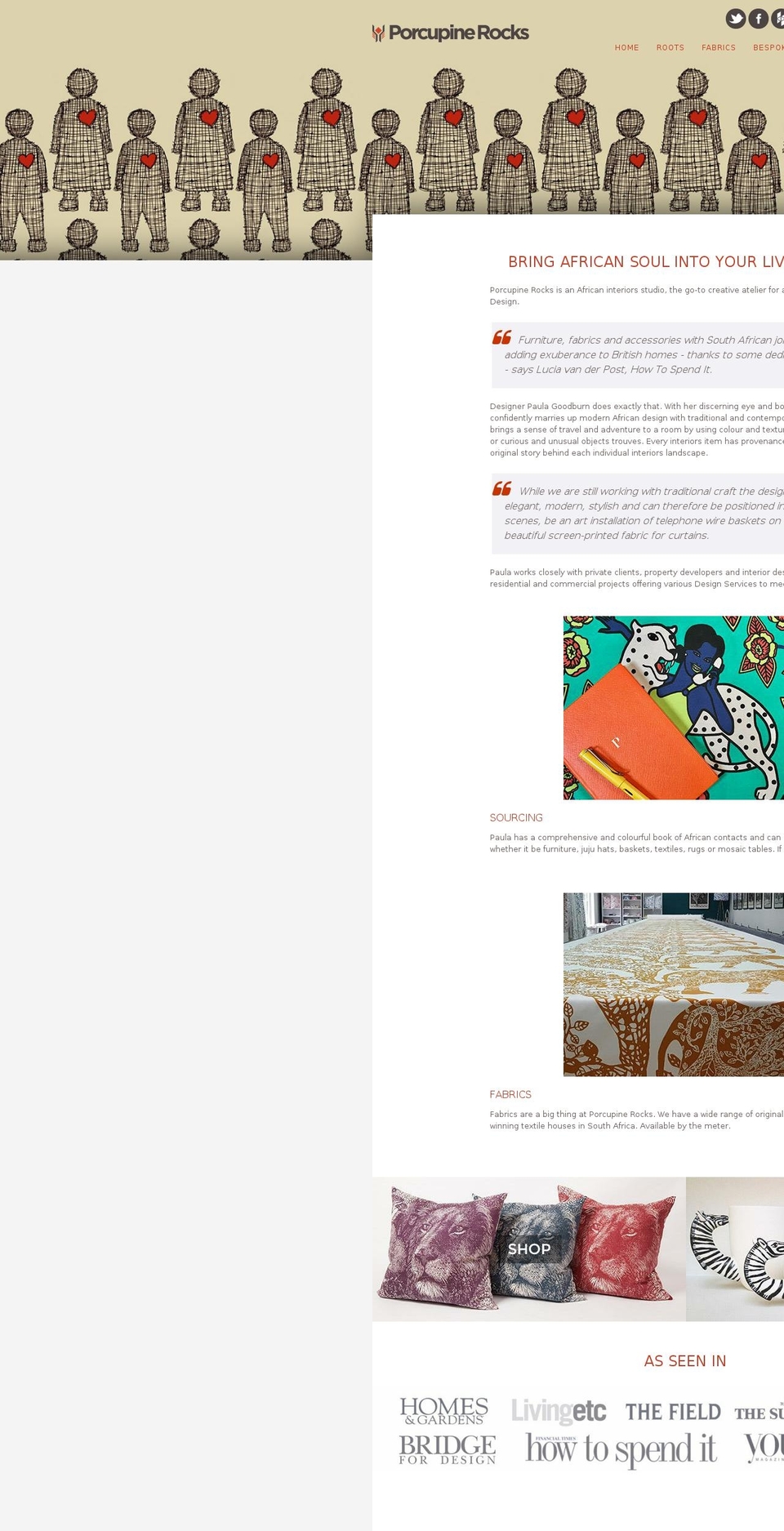 porcupinerocks.com — Shopify storefront screenshot