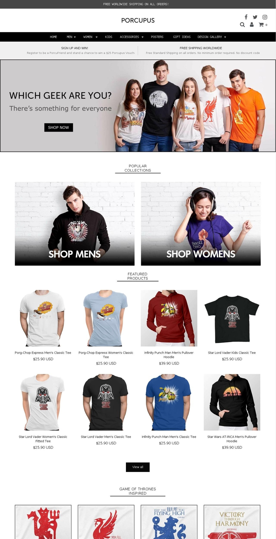 porcupus.com shopify website screenshot