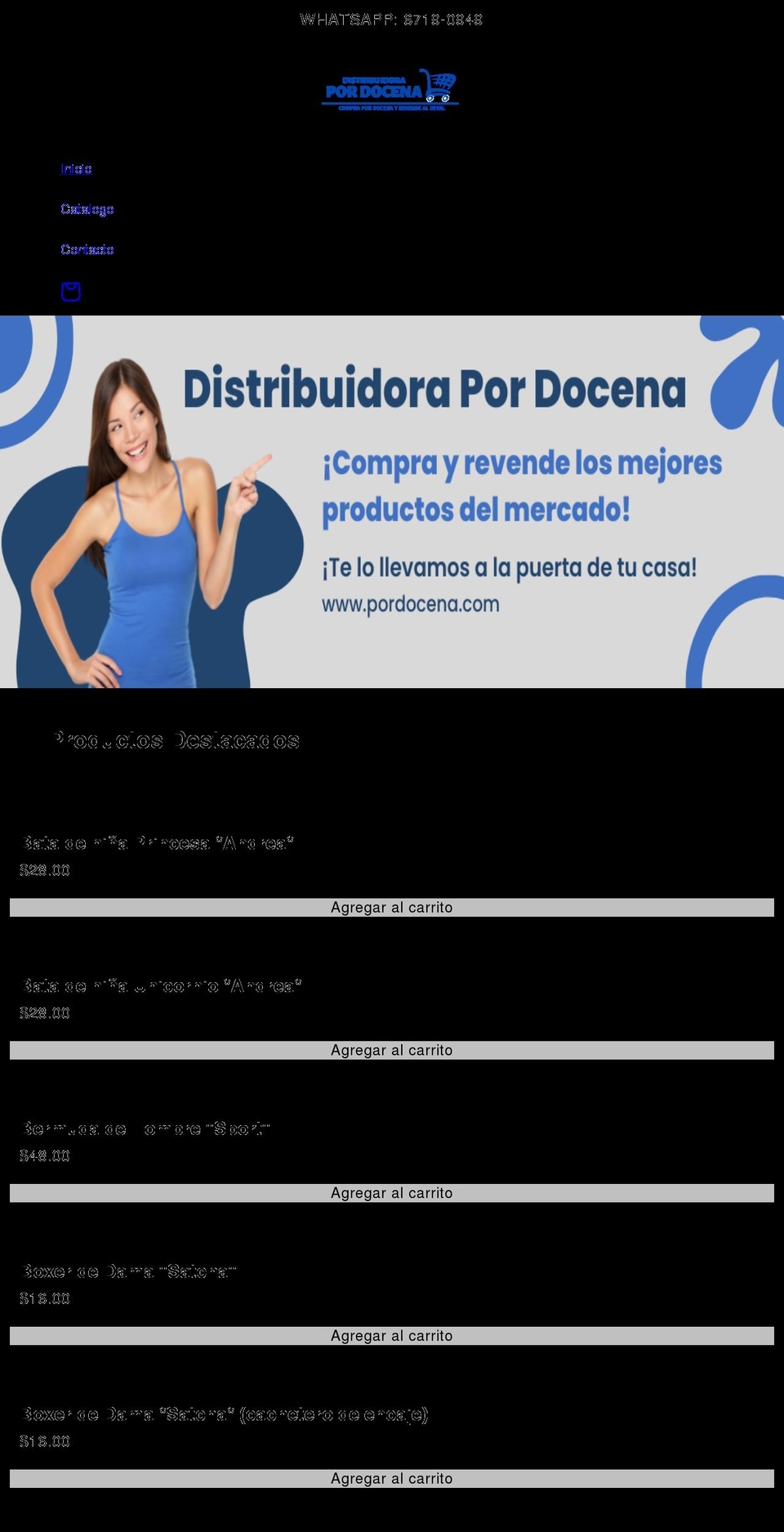 pordocena.com shopify website screenshot