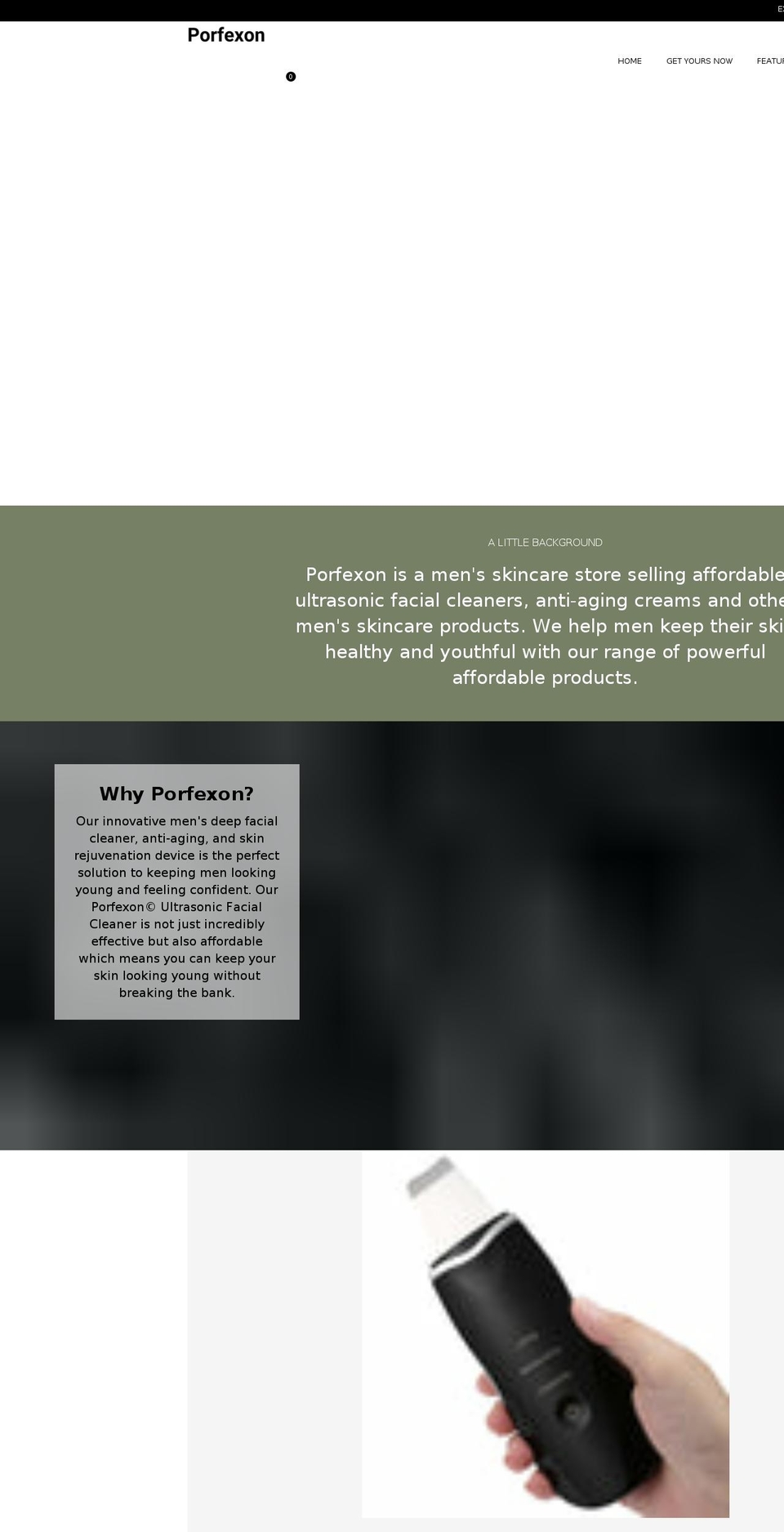 porfexon.com shopify website screenshot
