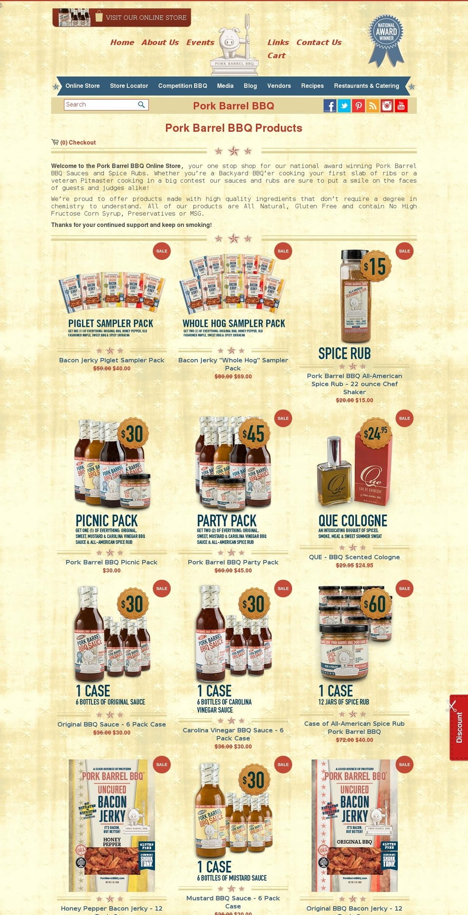 porkbarrelbbqstore.com shopify website screenshot