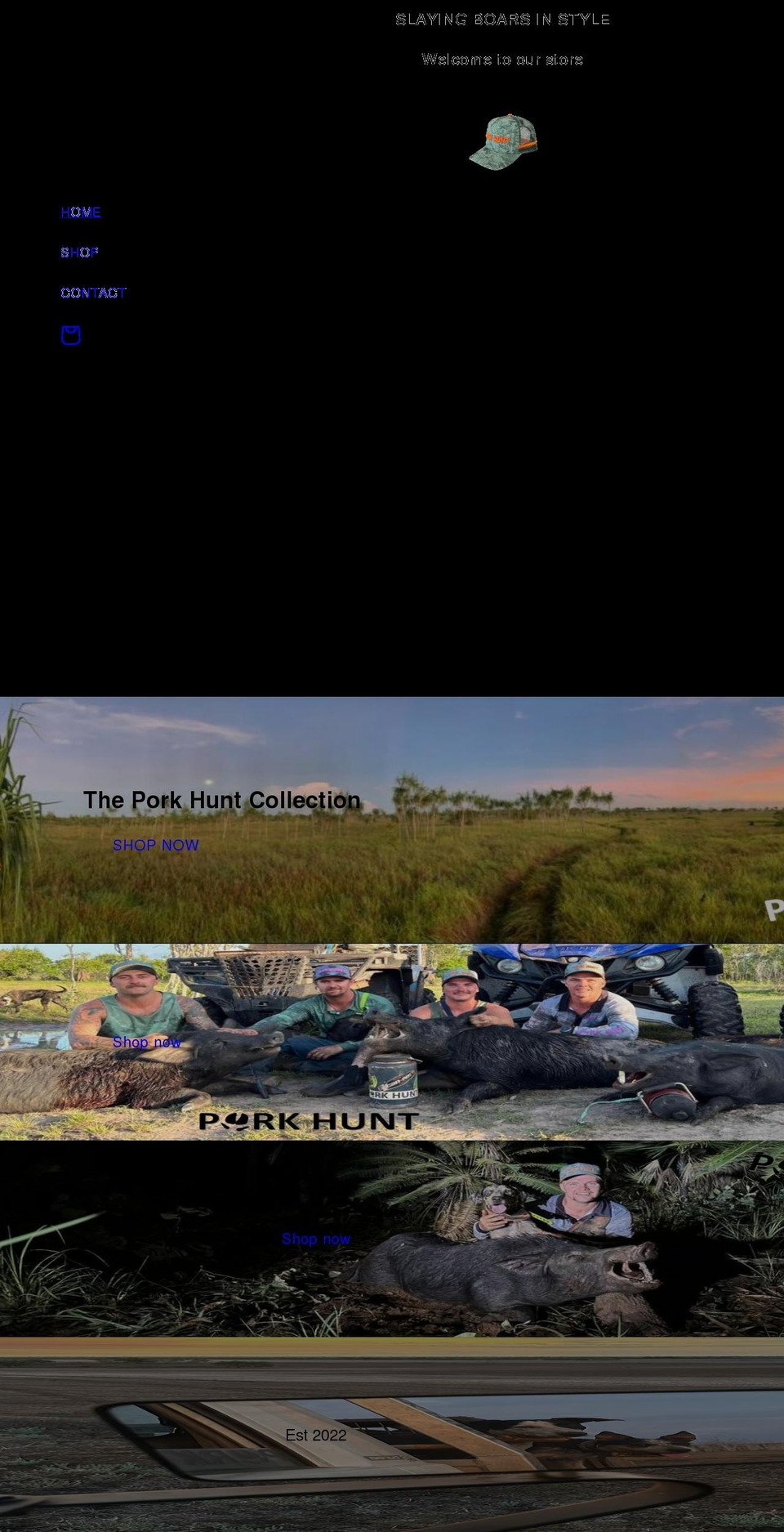 porkhunt.com.au shopify website screenshot