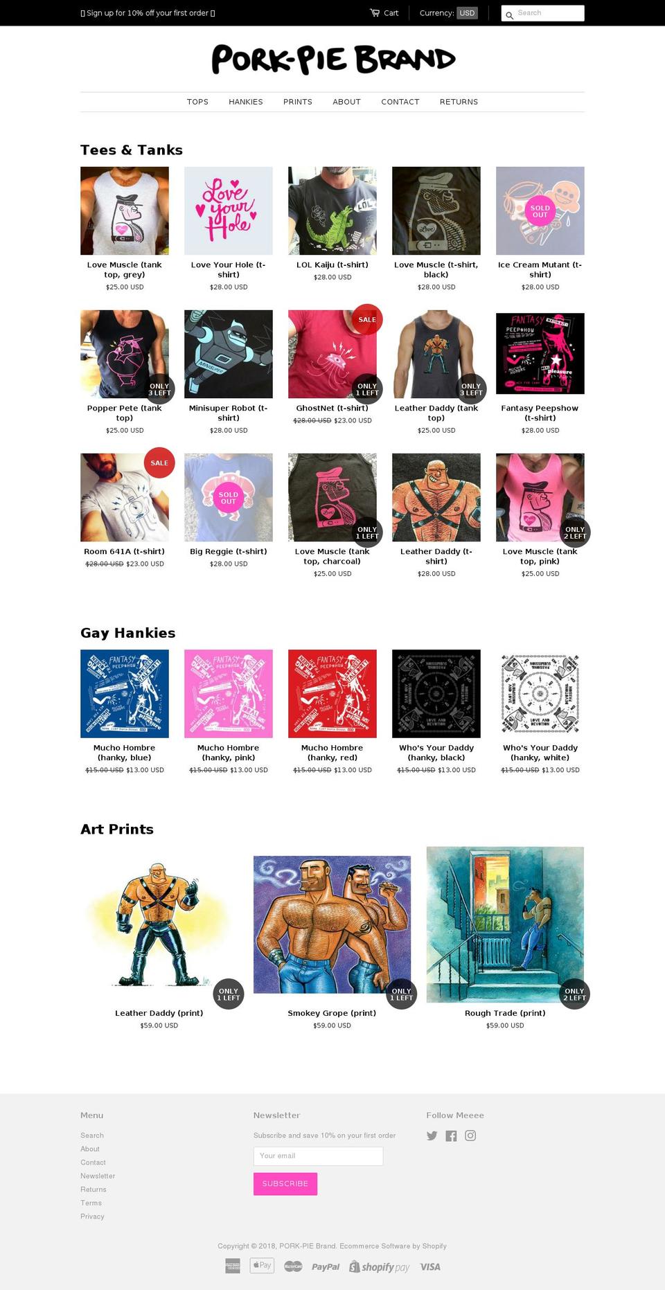 porkpie.ca shopify website screenshot