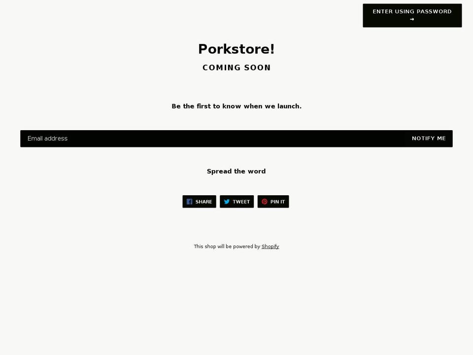porkstore.net shopify website screenshot