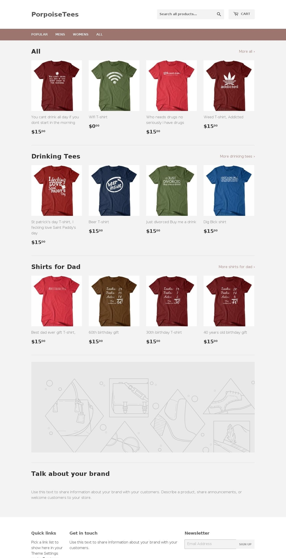 porpoisetees.com — Shopify storefront screenshot