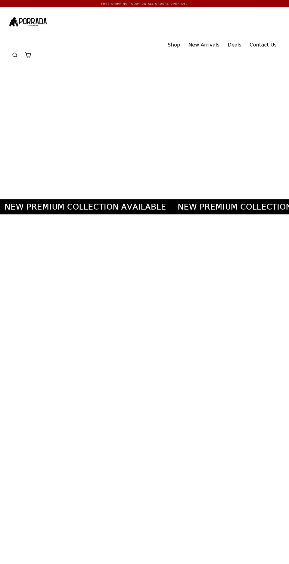 porradafightwear.com shopify website screenshot