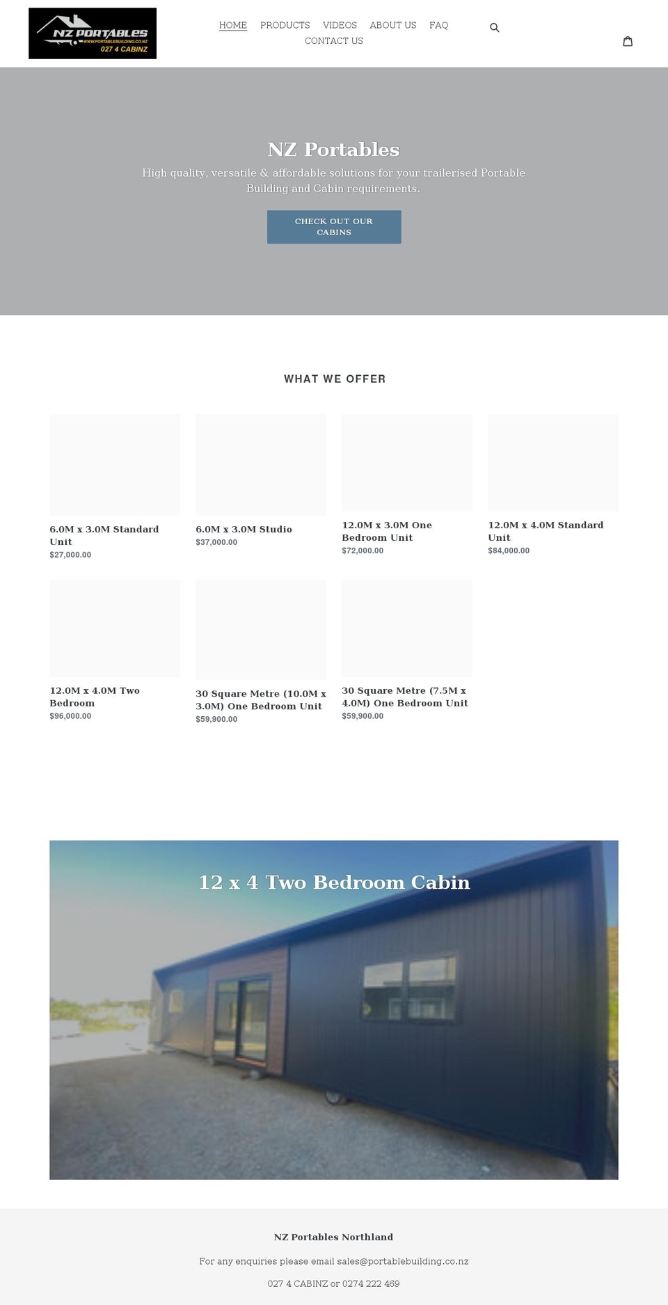 portablebuilding.co.nz shopify website screenshot