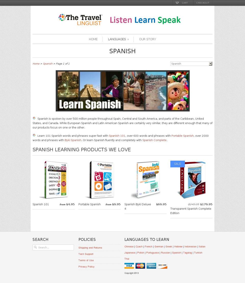 portablespanish.com shopify website screenshot