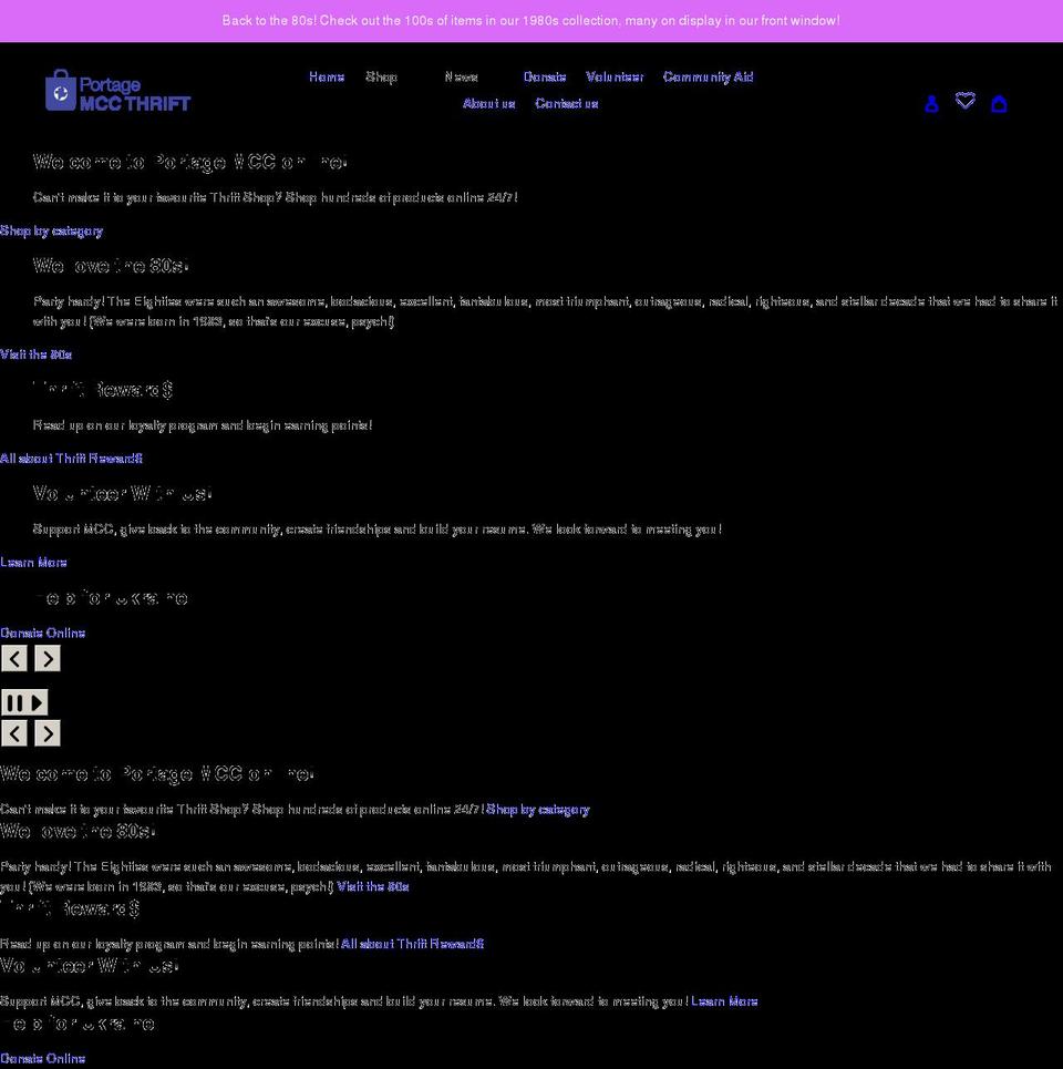 portagemcc.com shopify website screenshot