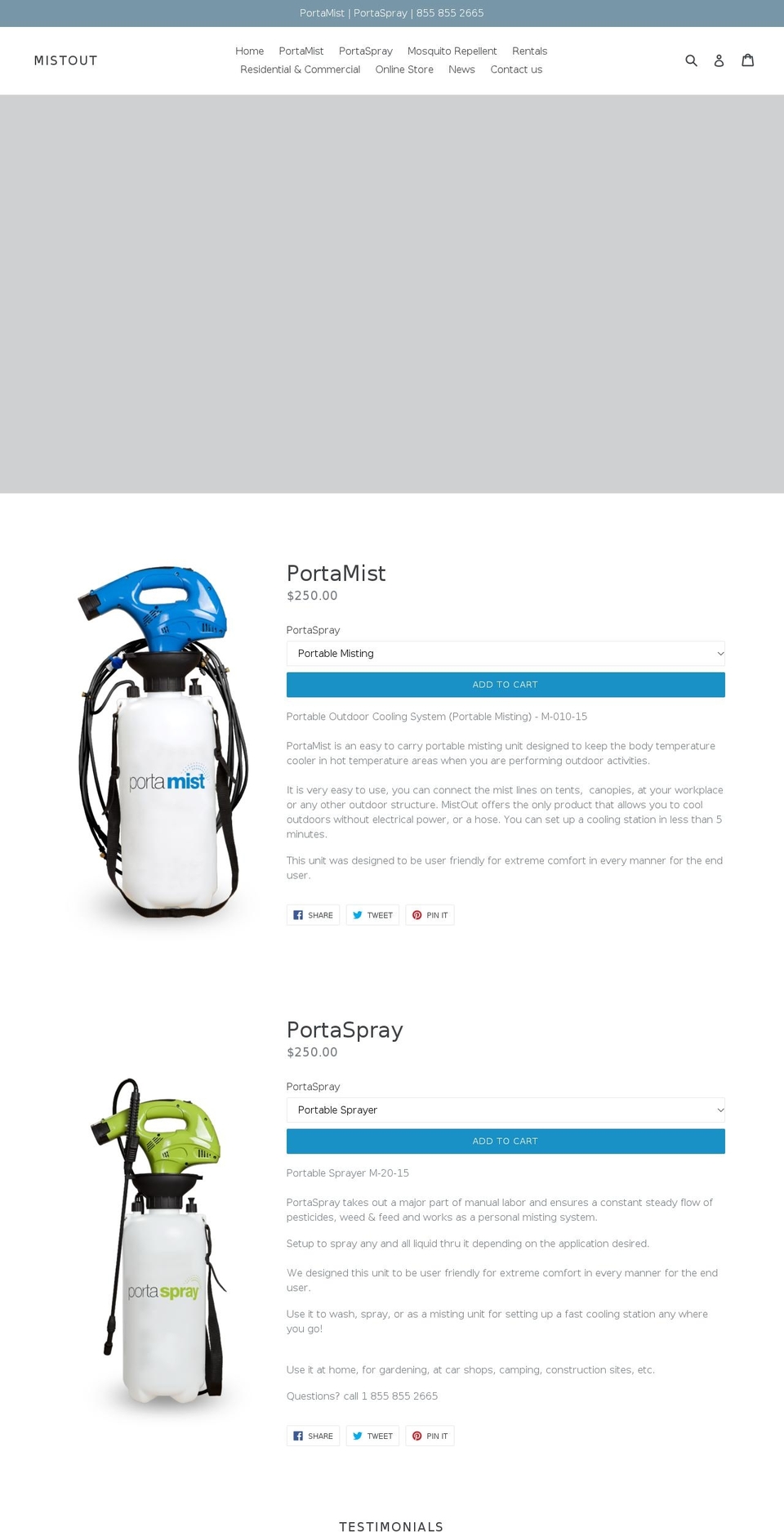 portamist.com shopify website screenshot