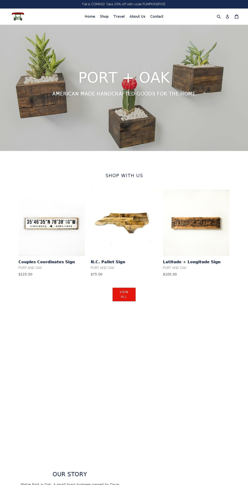 portandoak.com — Shopify storefront screenshot