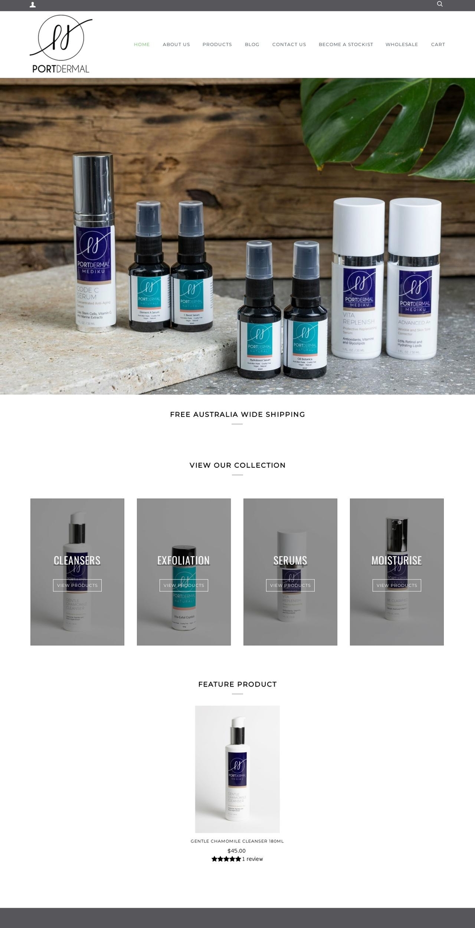 portdermal.com shopify website screenshot