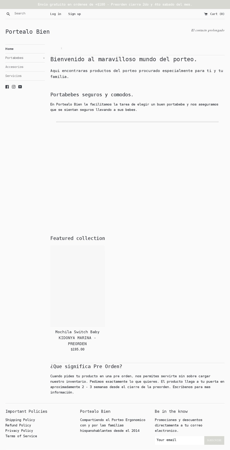 portealobien.com shopify website screenshot