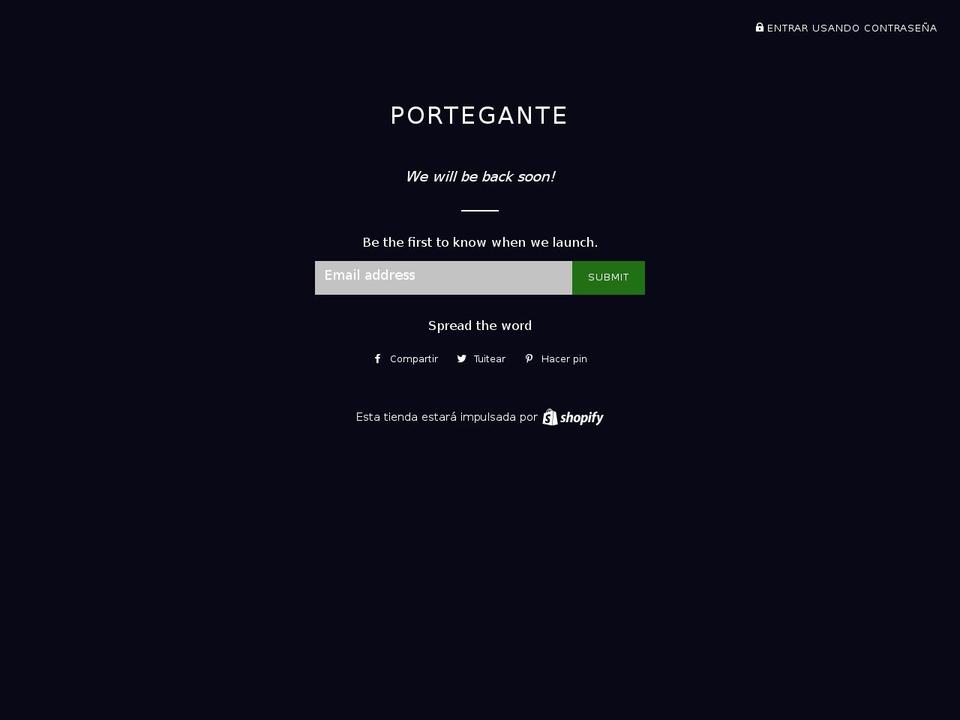 portegante.com — Shopify storefront screenshot