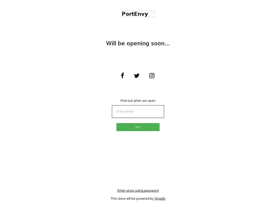 portenvy.com — Shopify storefront screenshot