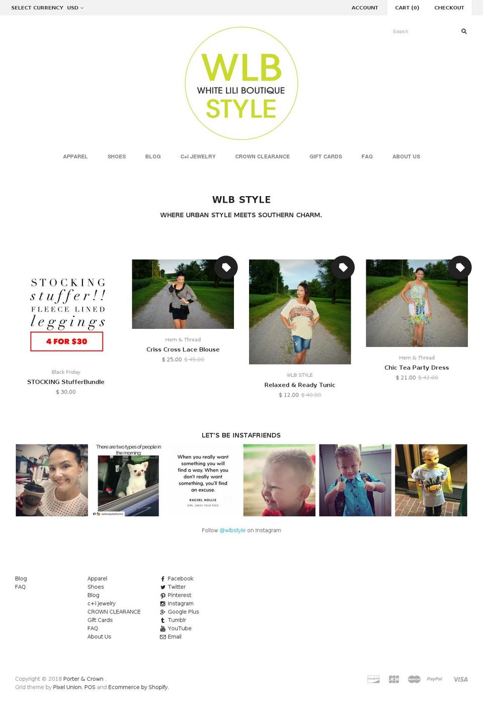 porterandcrown.com — Shopify storefront screenshot