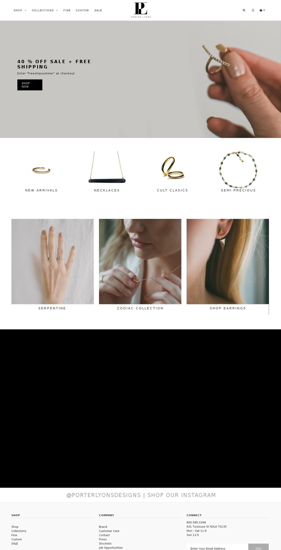 porterlines.com — Shopify storefront screenshot