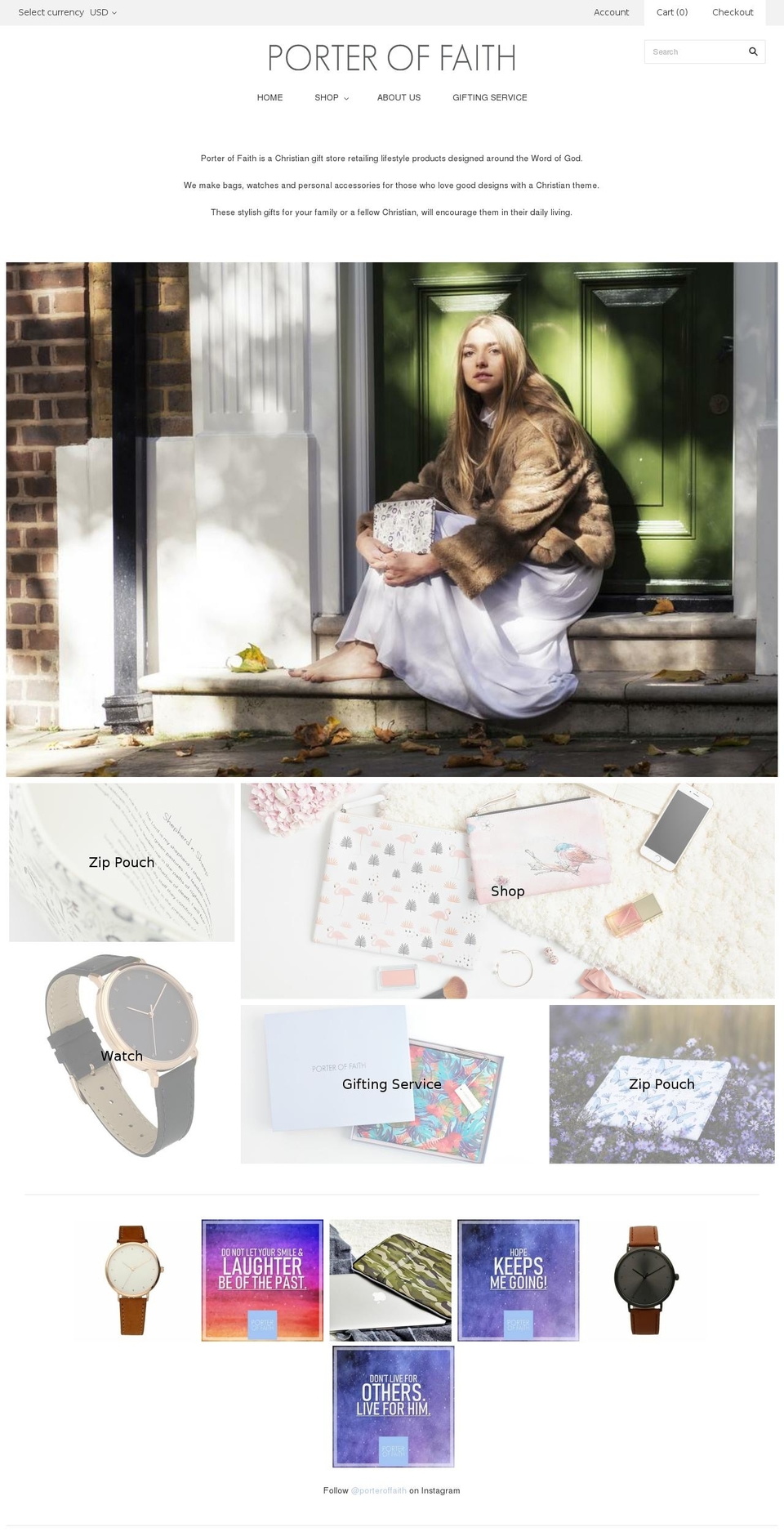 porteroffaith.com — Shopify storefront screenshot