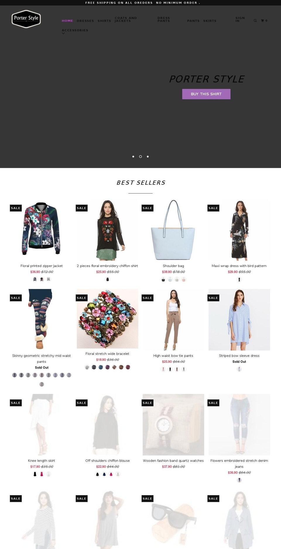 porterstyle.com — Shopify storefront screenshot