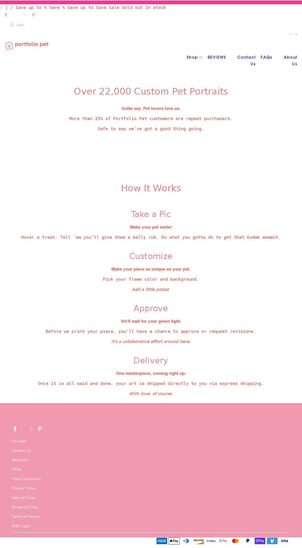 portfoliopet.com shopify website screenshot