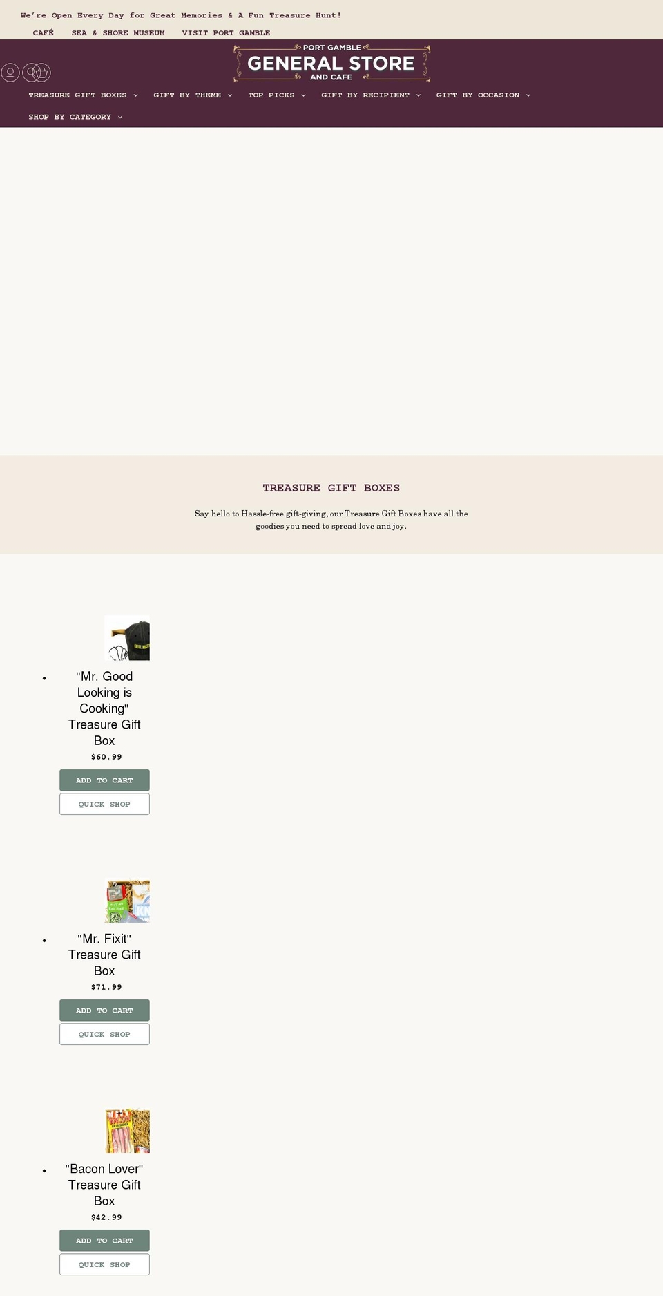 portgamblegeneralstore.com shopify website screenshot