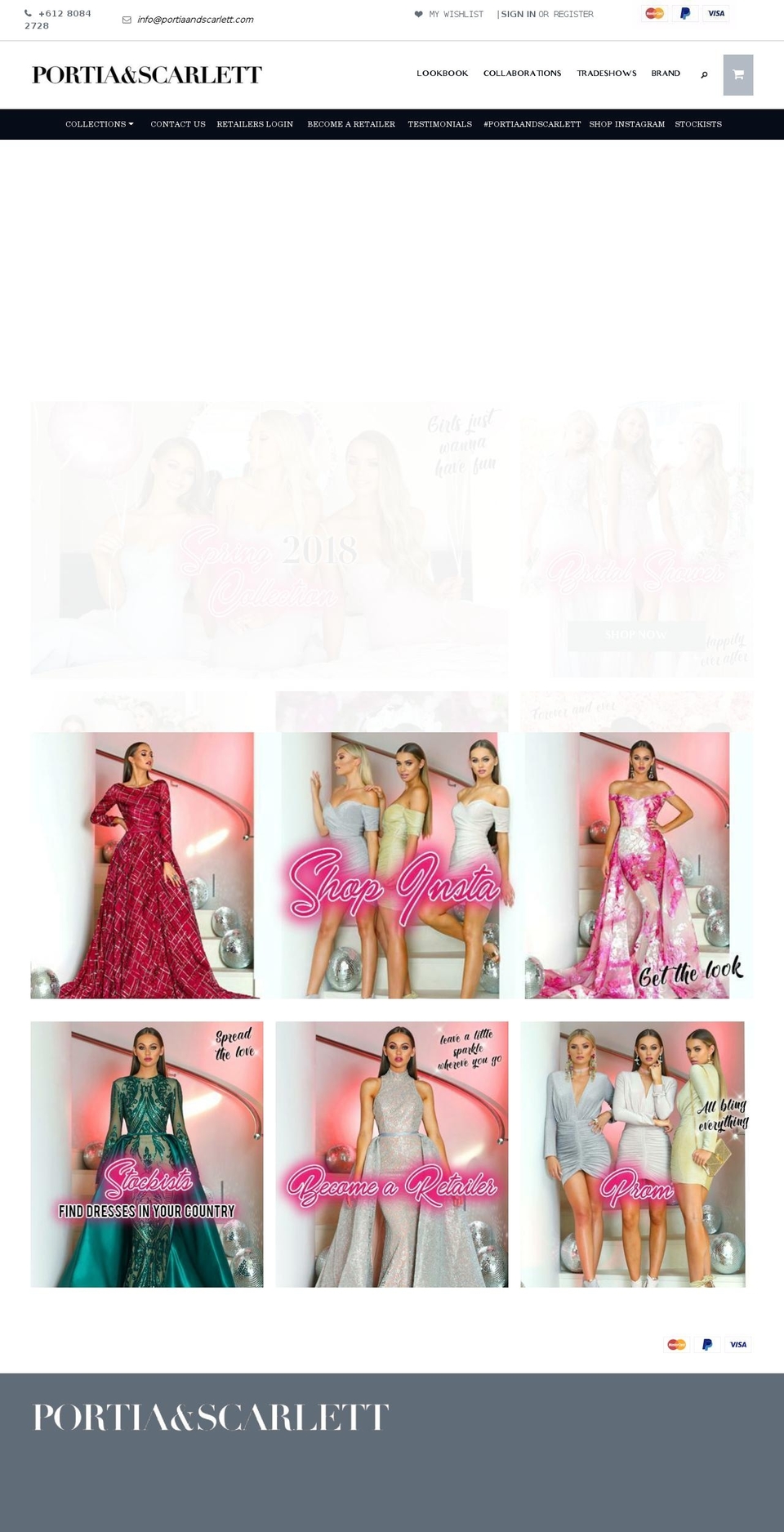 portiaandscarlett.com shopify website screenshot