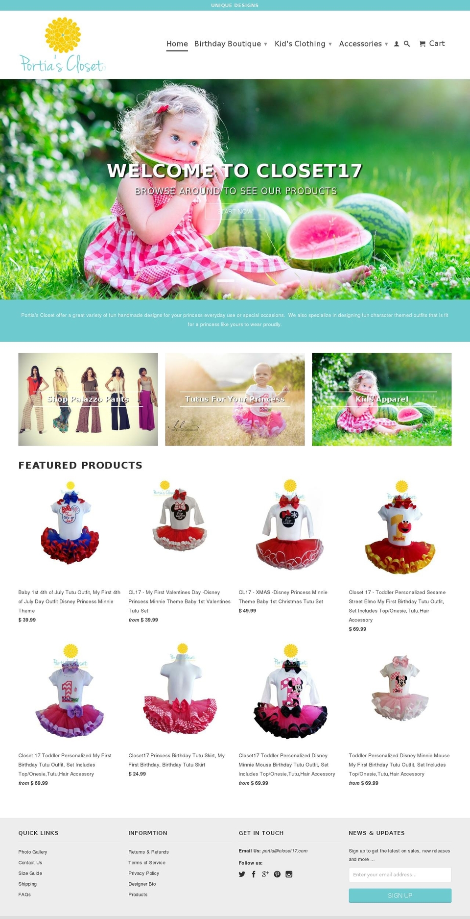 portiascloset17.com shopify website screenshot