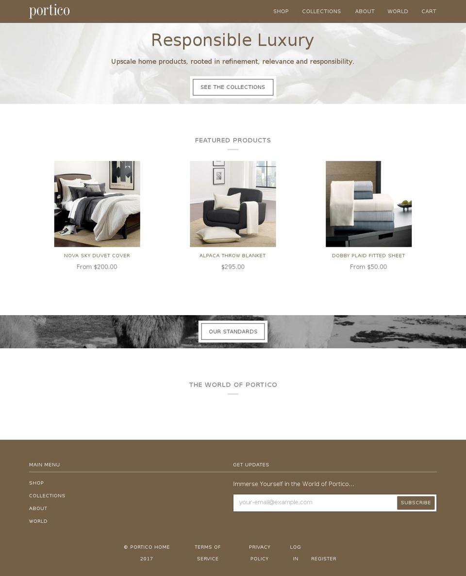 porticohome.com shopify website screenshot