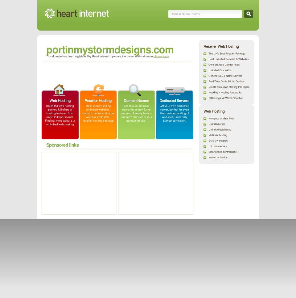 portinmystormdesigns.com — Shopify storefront screenshot