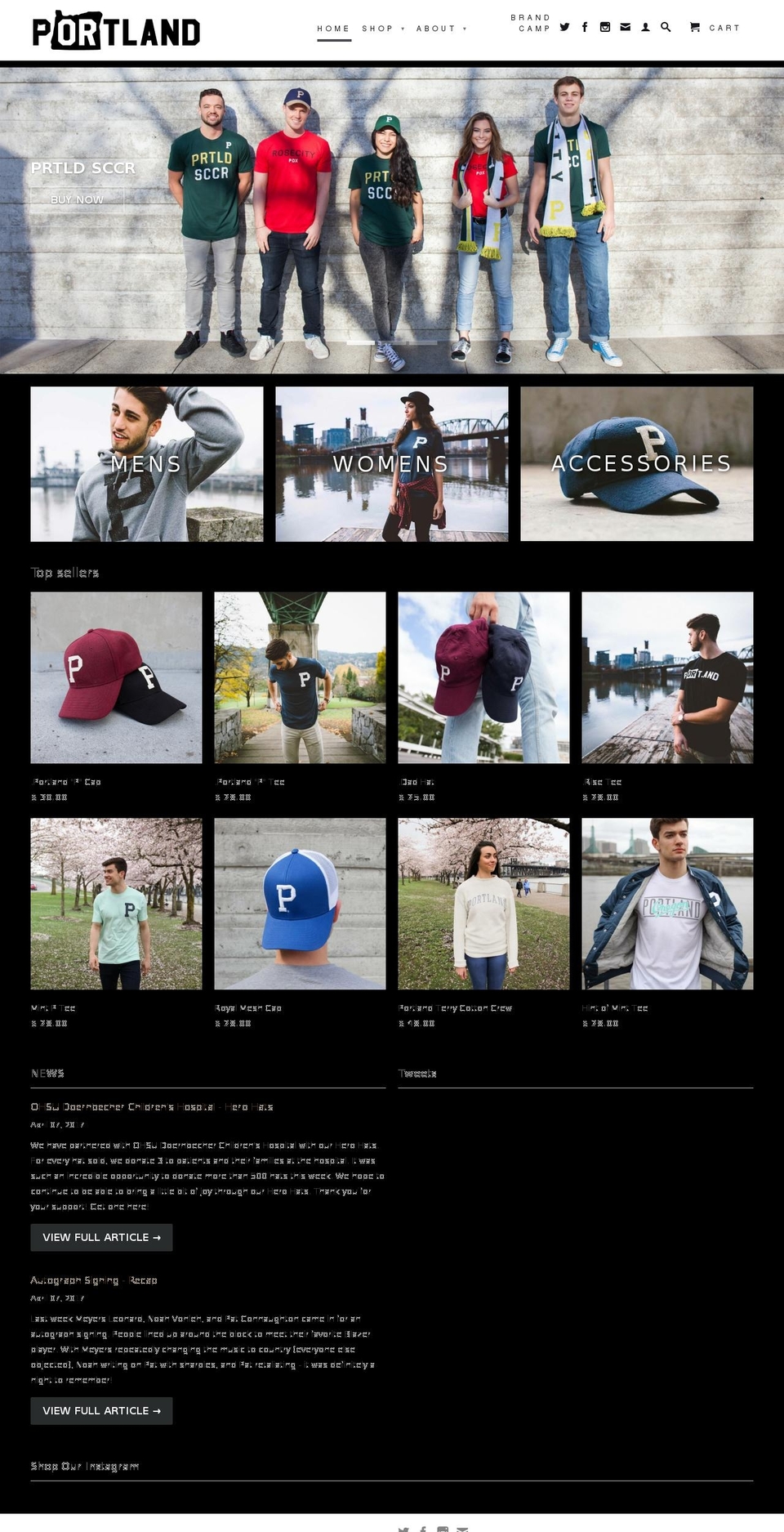 portlandgear.com shopify website screenshot
