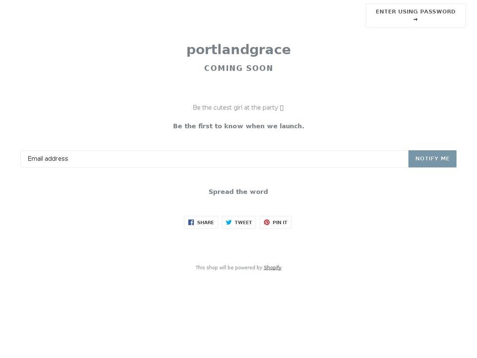 portlandgrace.com shopify website screenshot