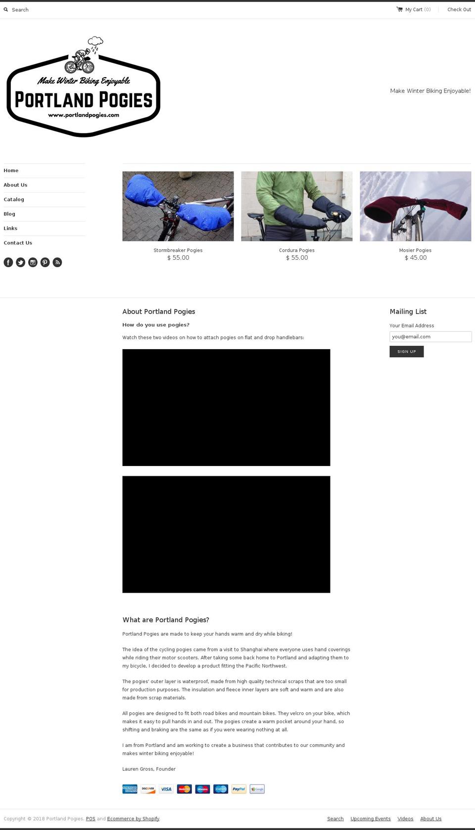 portlandpogies.com — Shopify storefront screenshot