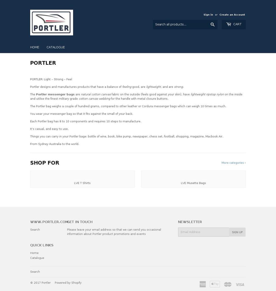 portler.com shopify website screenshot