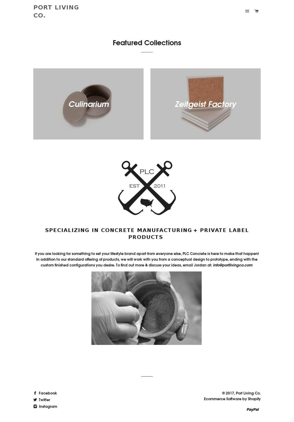 portlivingco.com shopify website screenshot