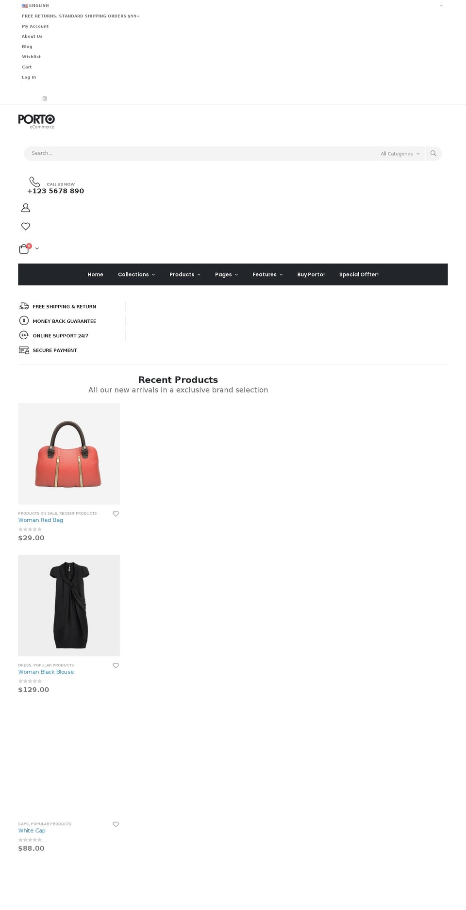 porto-demo15.myshopify.com shopify website screenshot