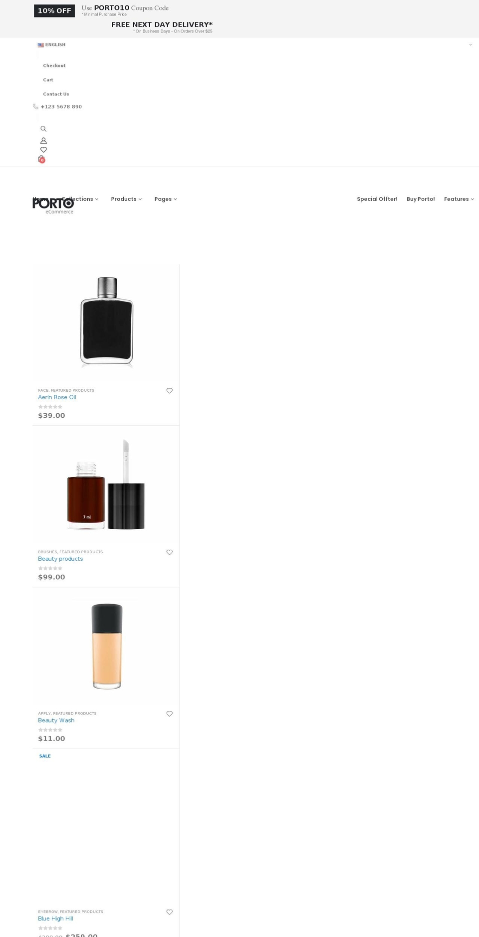 porto-demo17.myshopify.com shopify website screenshot