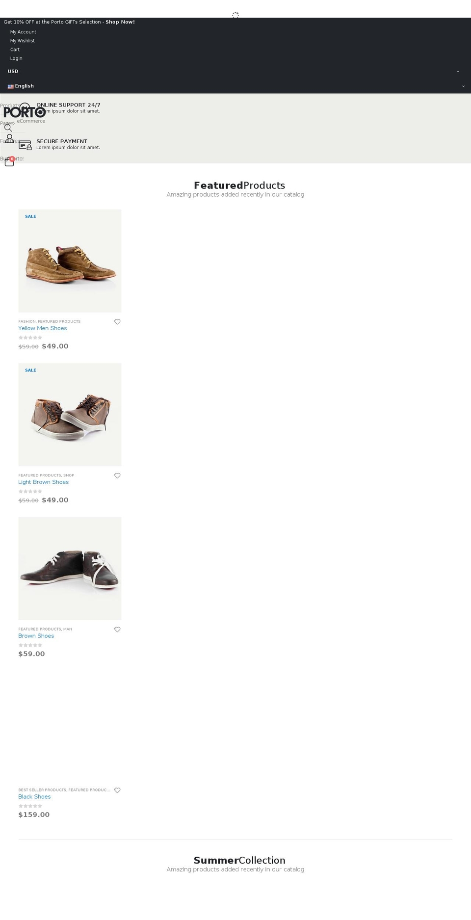 porto-demo31.myshopify.com shopify website screenshot