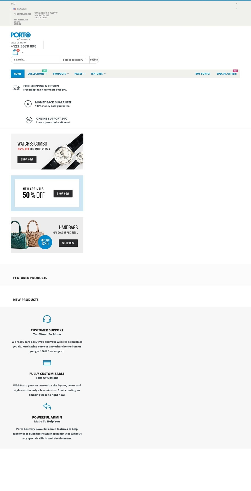 porto-demo5-new.myshopify.com shopify website screenshot