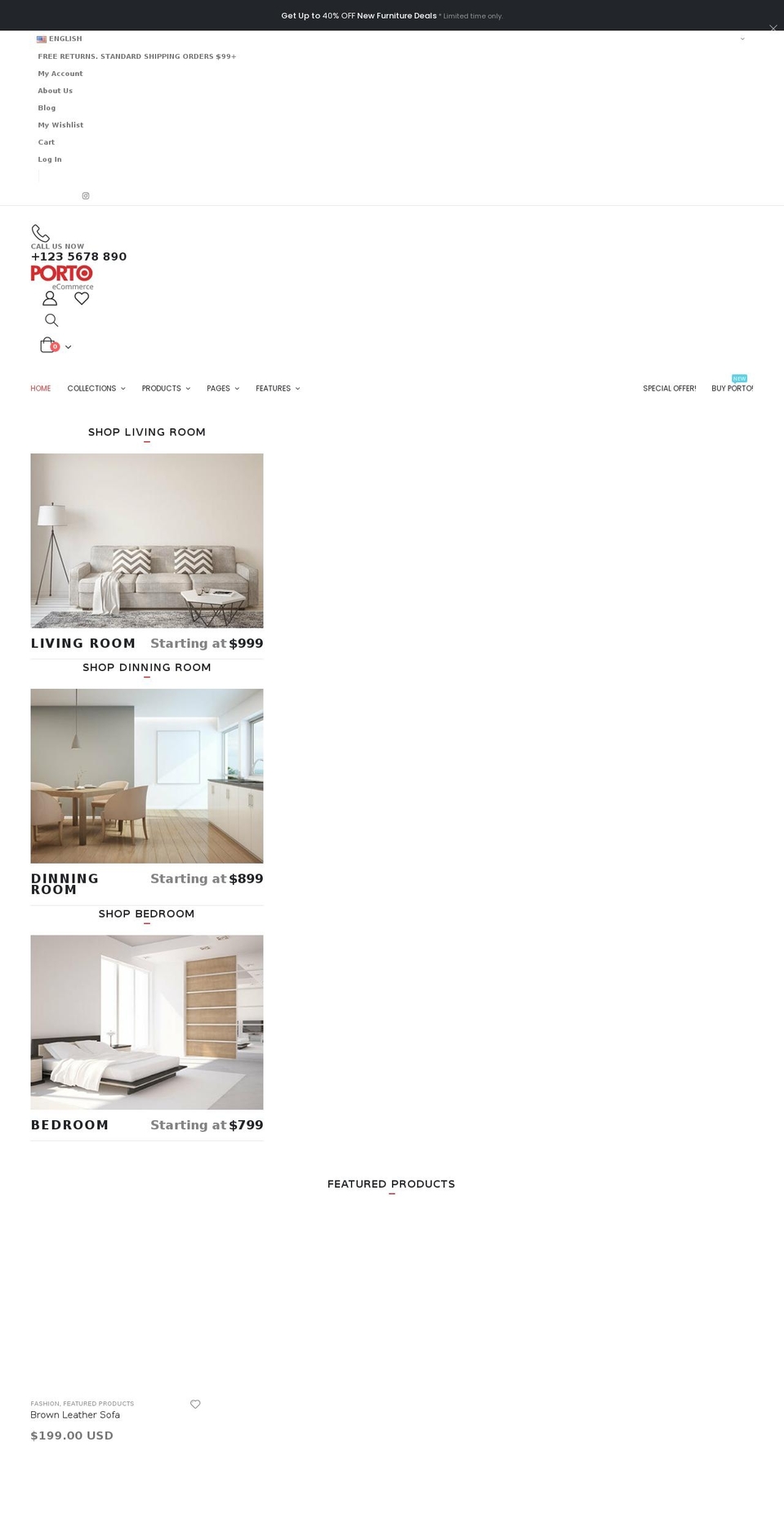 porto-demo8.myshopify.com shopify website screenshot
