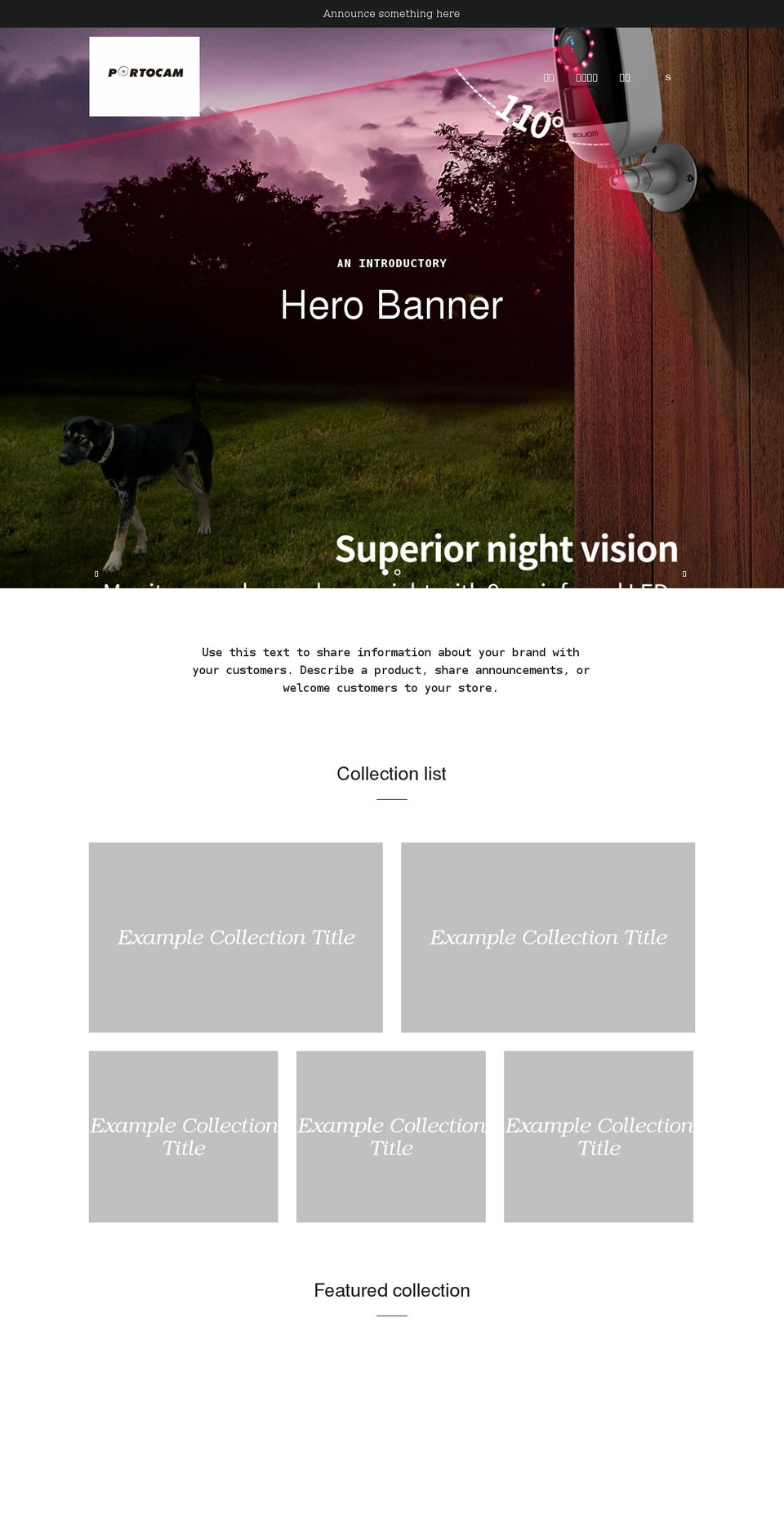 portocam.net shopify website screenshot