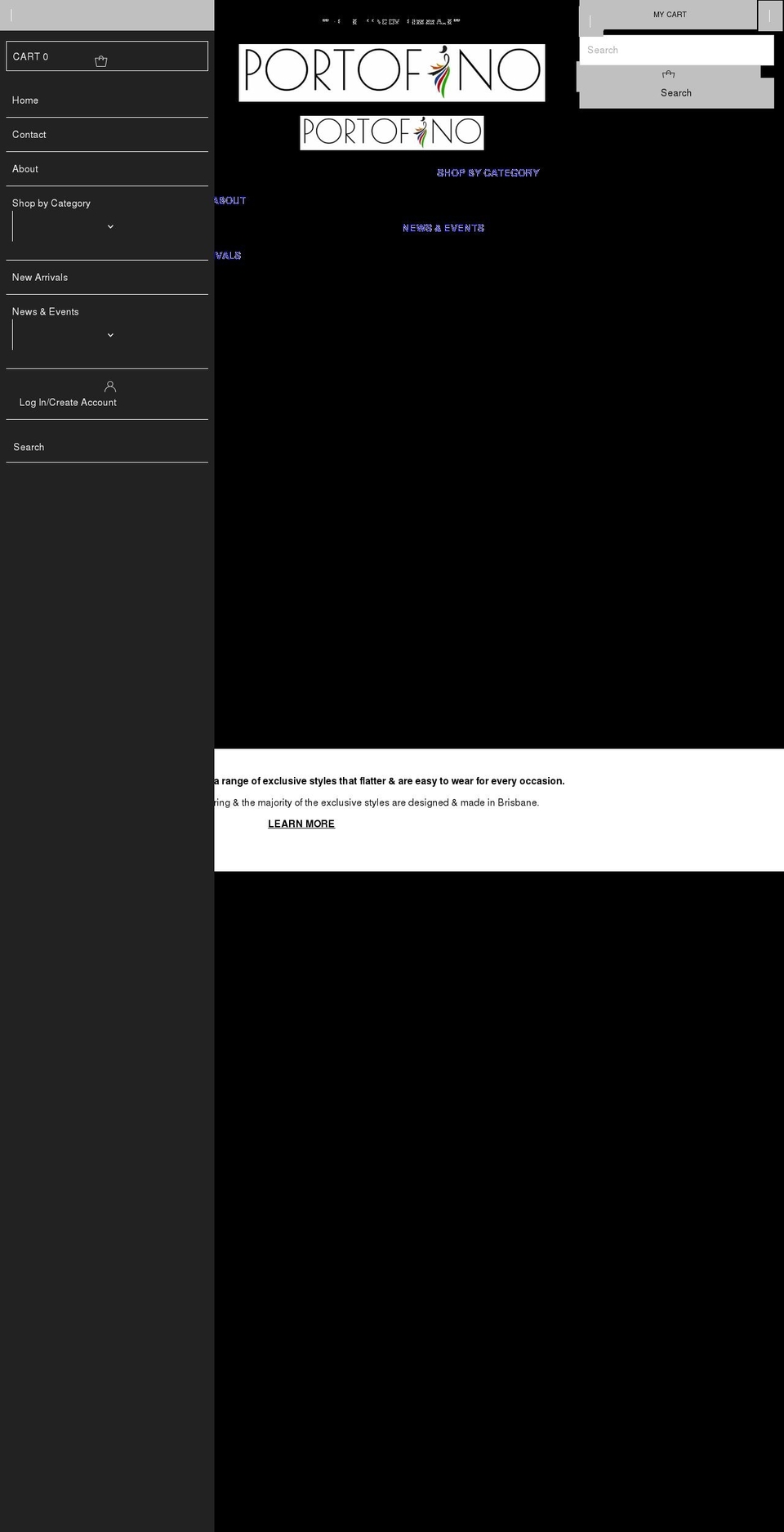 portofinofashion.com.au shopify website screenshot